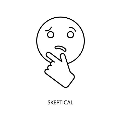 skeptical concept line icon. Simple element illustration. skeptical ...