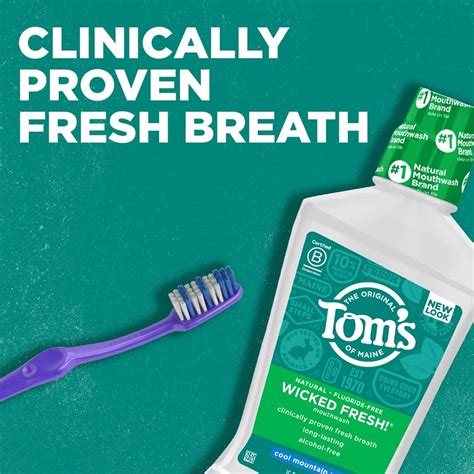 Tom's of Maine Wicked Fresh! Mouthwash Cool Mountain Mint 16 oz (Pack of 8)