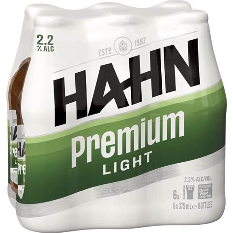 Hahn Premium Light Lager Bottles 375ml x 6 Pack | Woolworths