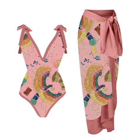 One Piece Swimsuit with Cover Up Set,Womens One Piece Floral Bathing ...