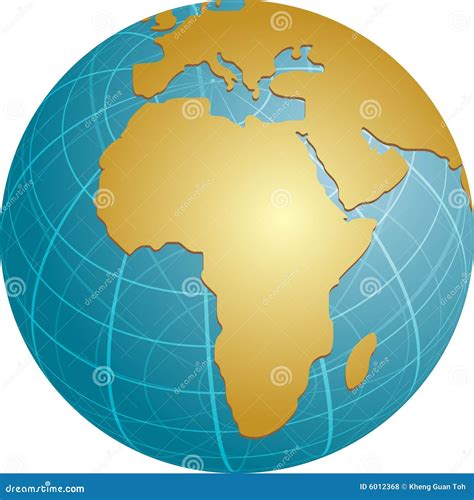 Map of Africa on globe stock vector. Illustration of blue - 6012368