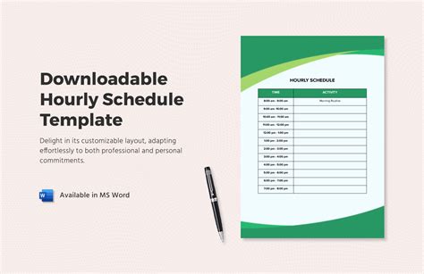 Editable Hourly Schedule Templates in Word to Download