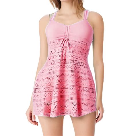 CLOISE Swimming Suits for Women One Piece Plus Size Swim Dress Full ...