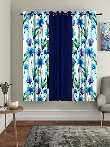 Buy Home Sizzler 3D Flower 1 Piece Green Window Curtain, 5 feet Online ...