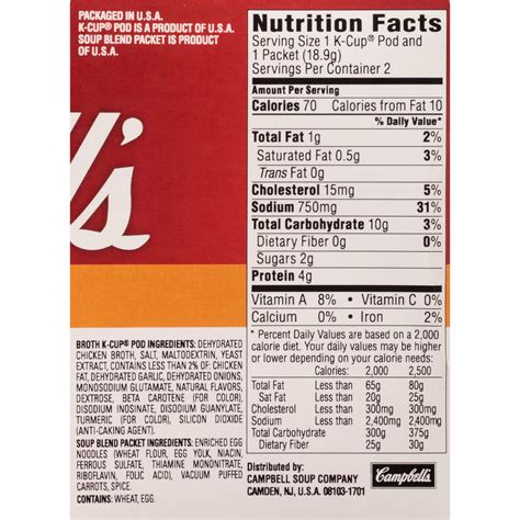 Campbell's Soup Ingredients Label