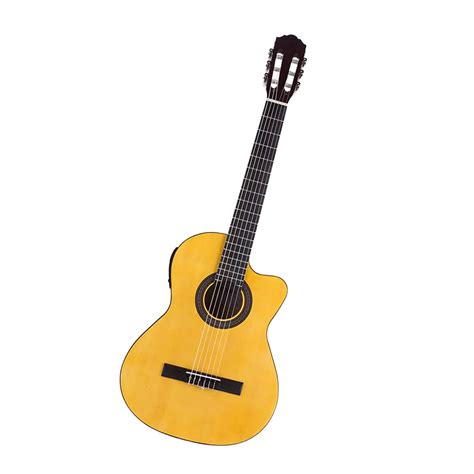 Buy CGE-12 39 Inch 6-String Cutaway EQ Classical Guitar Built-in Pickup ...