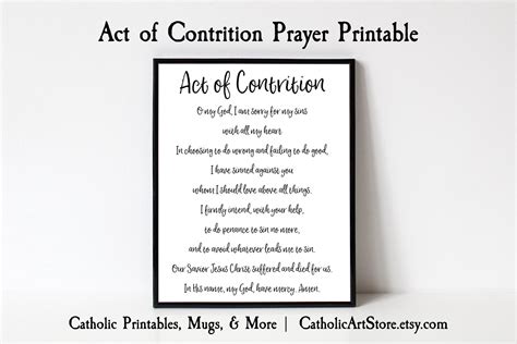 Act of Contrition, Catholic Church Prayer, Prayer for Forgiveness ...