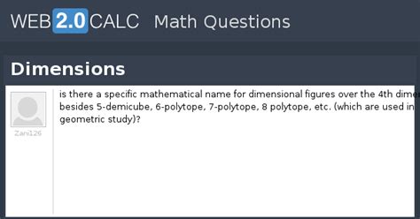 View question - Dimensions