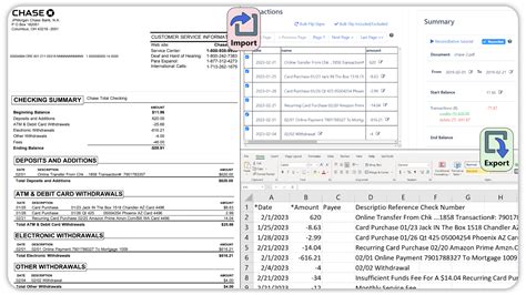 Bank statement OCR software interface