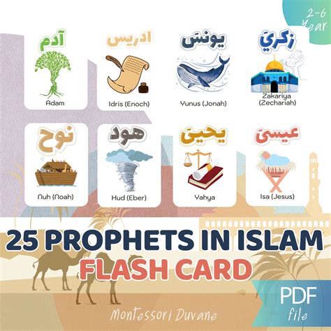 25 Prophets of Islam Flash Cards, Printable Prophets of Islam, Prophets ...