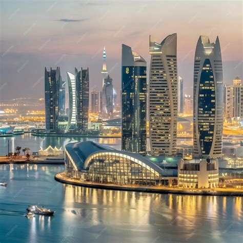 Doha capital city of rich country Qatar has attractive buildings and ...