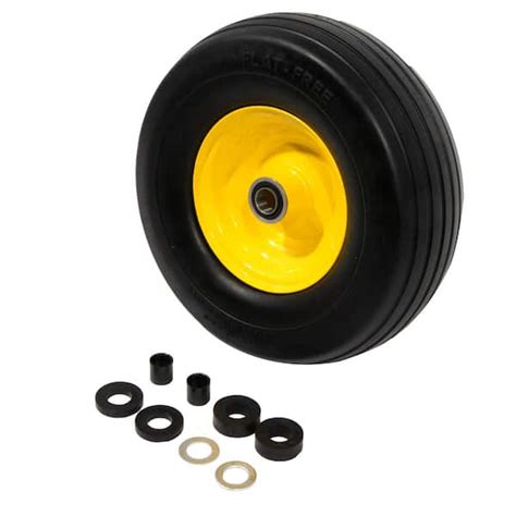Buy 11 in. x 4 in. Flat Free Zero Turn Front Wheel Assembly with Ribbed ...