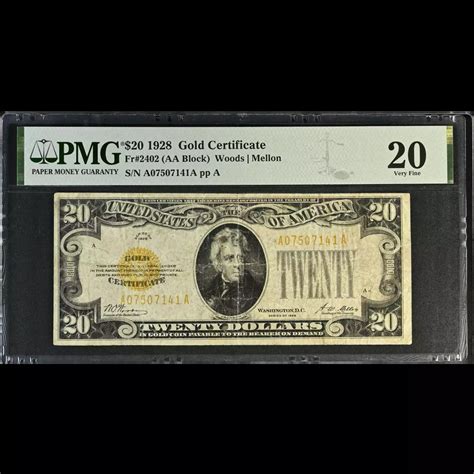 $20 1928 gold seal. Small Size Gold Certificates 2402 - Morton Grove Coin