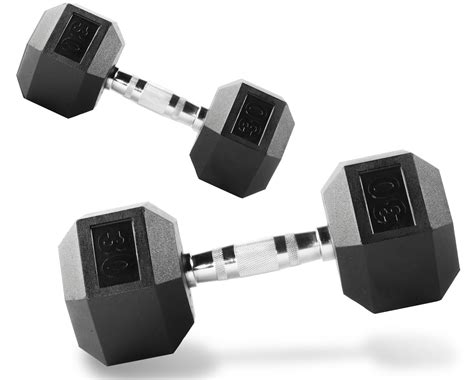 Buy PRCTZ,30 lb Rubber Encased Hex Dumbbell, Pair Online at Lowest ...