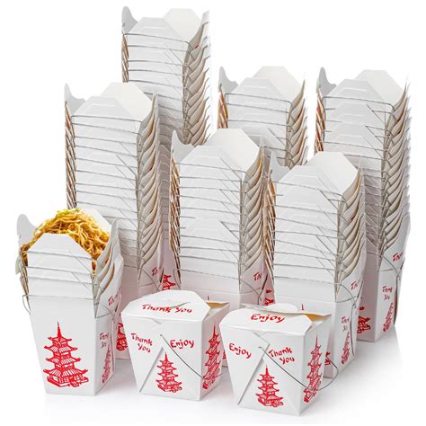 Amazon.com: Nitial 150 Pcs Chinese Take out Boxes Pagoda Take out Food ...
