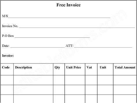 Free Invoice Form Download 的图像结果