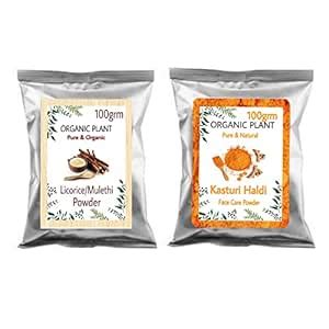 Natural Mulethi Powder 100Gm+Kasturi Haldi Powder100Gm For Face & Skin ...
