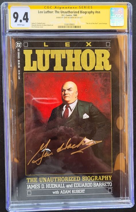 Gene Hackman Autographed Lex Luthor Comic Book 1989 Actor CGC ...