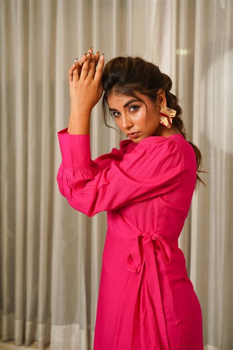 Hot Pink Wrap gown-Regular Size