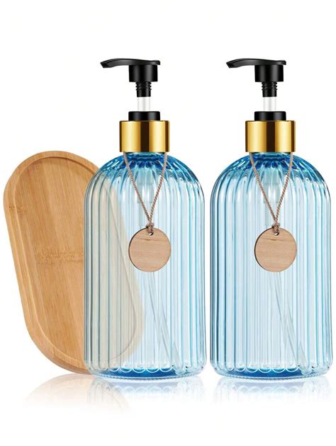 GAONLY 2Pcs 16.9Oz Clear Blue Soap Dispenser For Kitchen, Refillable ...