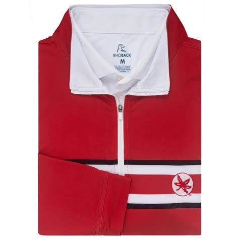 Ohio State Helmet Stripe Collegiate Q-Zip - Roar Red/White | Rhoback