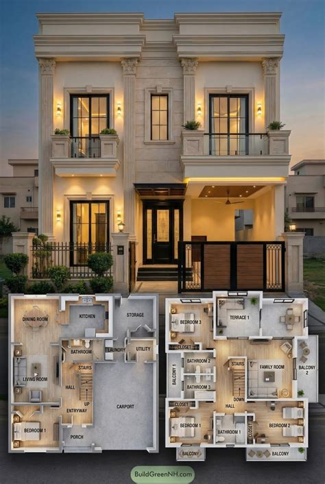 Modern House Floor Plans: Compact Villa With Parisian Street Flair