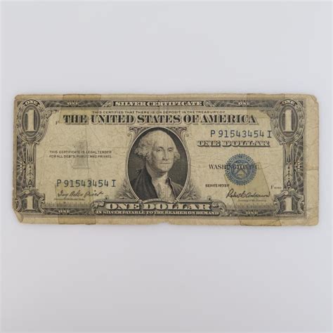 1935-F US Silver Certificate 1 Dollar Error Cut Bill | Property Room