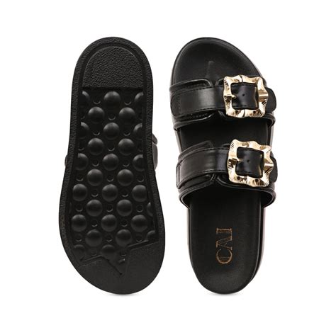 Gold Buckle Strap Black Platform – The CAI Store