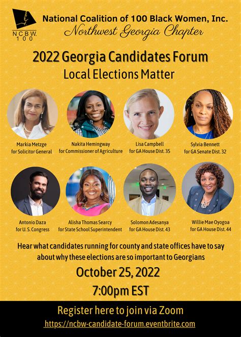 2022 Candidates Forum: Local Elections Matter - National Coalition of ...