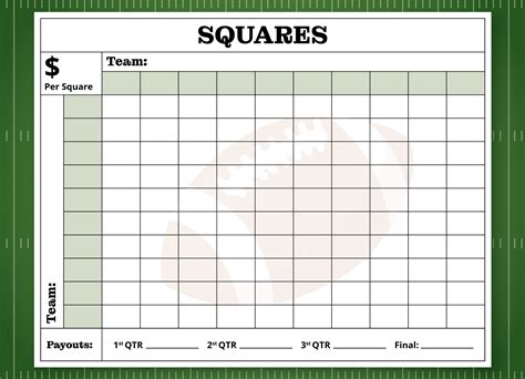 Free Super Bowl Square Template | Fanny Printable