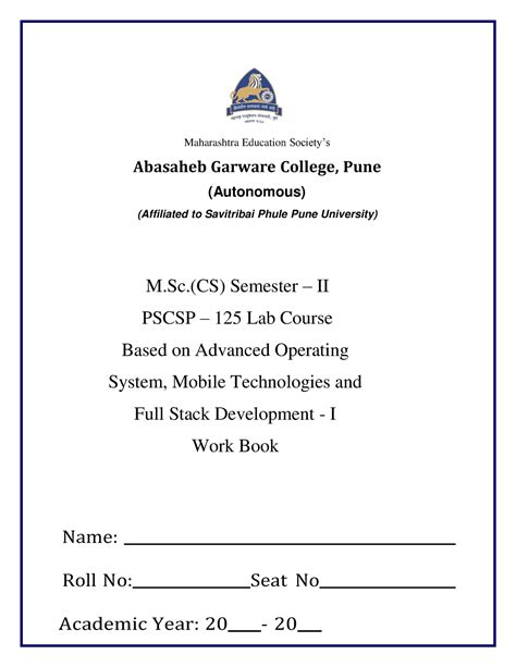 Mobile Technology Labbook - Maharashtra Education Society’s Abasaheb ...