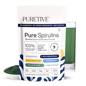 Puretive Spirulina Powder | Superfood for Weight Management & Immunity ...