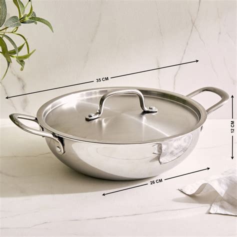 Buy Valeria Carin Triply Stainless Steel Induction Kadhai with Lid - 2 ...