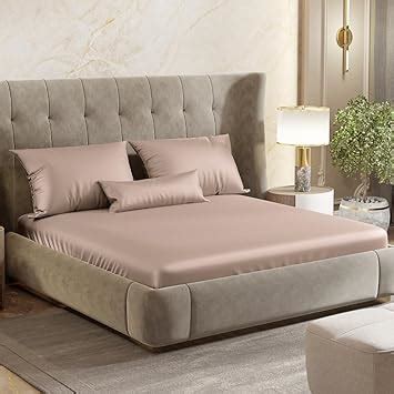 Buy haus & kinder Premium Satin Royale Platinum Grey Bedsheets, Double ...