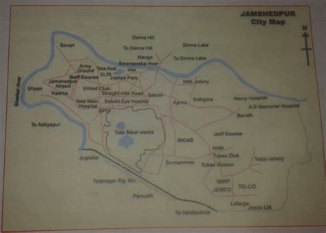 why the location of Tata Steel works in the map of jamshedpur suit the ...