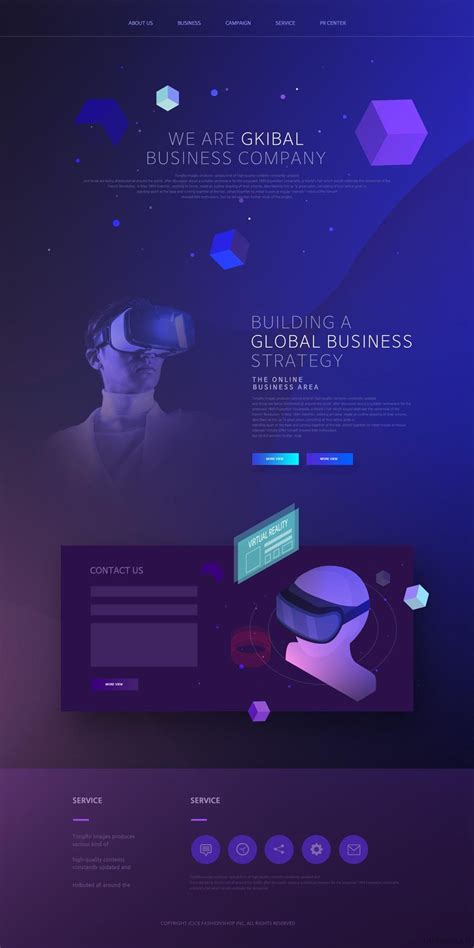 未来科技感产品VR人工智能AI网站紫色网页模板PSD设计素材_PSD 【OVO图库】