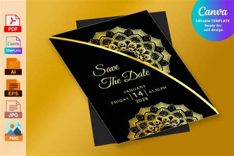 Abstract Gold Pattern Wedding Card Graphic by DesignConcept · Creative Fabrica