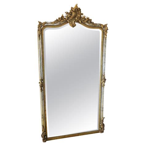 Antique Very Large Gilt Overmantle Wall Floor Mirror, 19th Century For ...