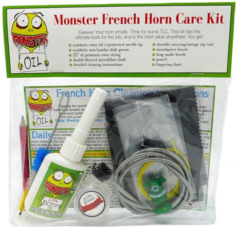 Monster French Horn Care and Cleaning Kit | Rotor Valve Oil w/Easy-To ...