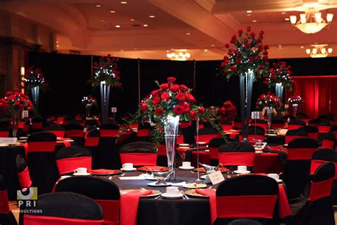 Pin by PRI Productions on Tablescapes & Settings | Black red wedding ...