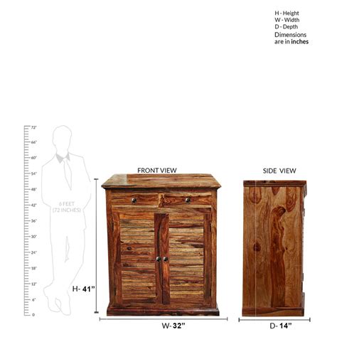 Sheesham Furniture :- Solid Wood Two Door & Two Drawer Shoe Rack ...