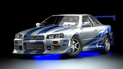 2 Fast 2 Furious R34 Nissan Skyline GT-R 3D Model by impulse99