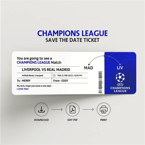 Uefa Champions League Personalisierte Fußballspiel Gutschein PDF Sofort Download - Bearbeitbares ...