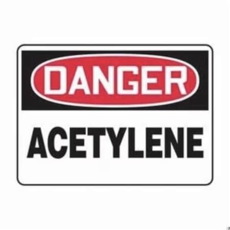 Accuform Safety Sign, DANGER ACETYLENE, 10 X 14, Aluminum MCHL174VA | Zoro