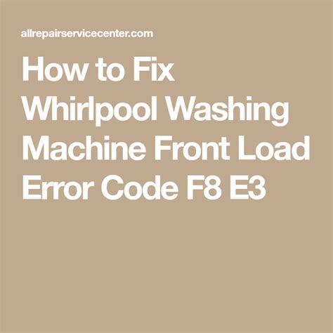 Hitachi Washing Machine F8 Error Code 的图像结果
