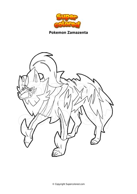 Coloring page Pokemon Zamazenta