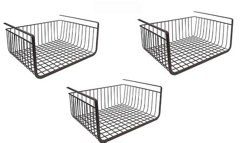 Go Hooked 16 Inch Under Shelf Basket Black Powder Coated Iron for ...