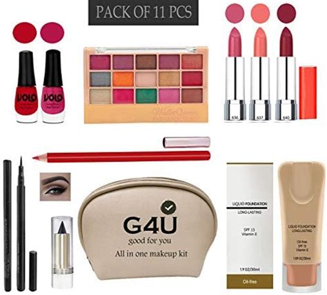 G4U All In One Makeup kit for women (2 Nail Polishs,3 Lipsticks ...