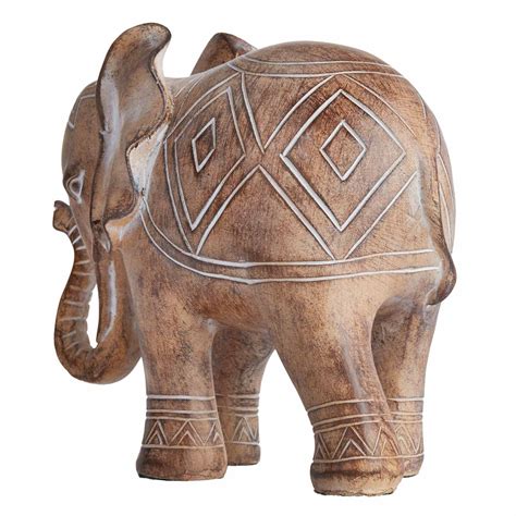 Brown Aztec Design Elephant, 7"