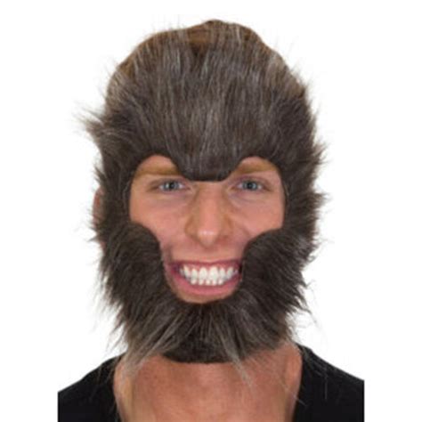 Buy Werewolf Face Scary Hairy Gray Wolf Beast Monster Adult Halloween ...